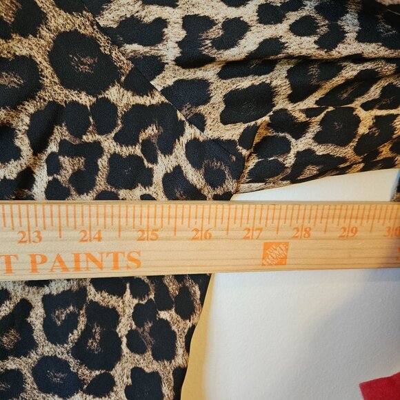 Michael Kors 3X Leopard Print Midi Dress Long Sleeve Loose Fit - Picture 2 of 6